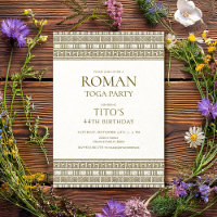 Elegant Roman toga party with stone elements