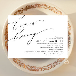 Elegant Romance Bridal Shower Black White Brewery Invitation