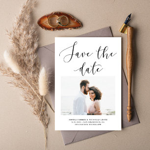 Elegant Romance Minimalist Photo Save the Date Magnetic Invitation