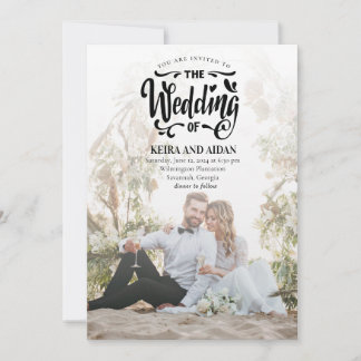 Elegant Romance | Minimalist Two Photo Wedding Invitation