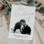 Elegant Romance | Rose Gold Foil Photo Wedding Invitation<br><div class="desc">These beautiful rose gold foil wedding invitations feature romantic,  modern calligraphy and two of your favorite personal photos for a simple,  minimalist look that is still completely stylish.</div>
