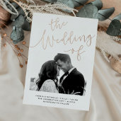 Elegant Romance Rose Gold Foil Photo Wedding Invitation