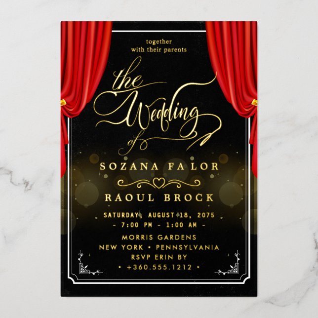 Elegant Romance | Rose Gold Foil  Wedding Foil Invitation (Front)