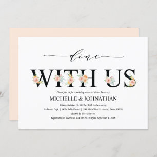 Elegant Romance Wedding Rehearsal Dinner Invites