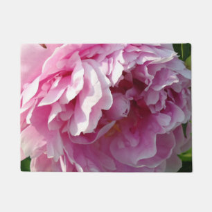 Elegant romanic pink floral flowers pink Peonies Doormat