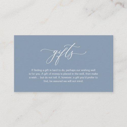 Elegant Romantic A note on gifts Dusty Blue Enclosure Card