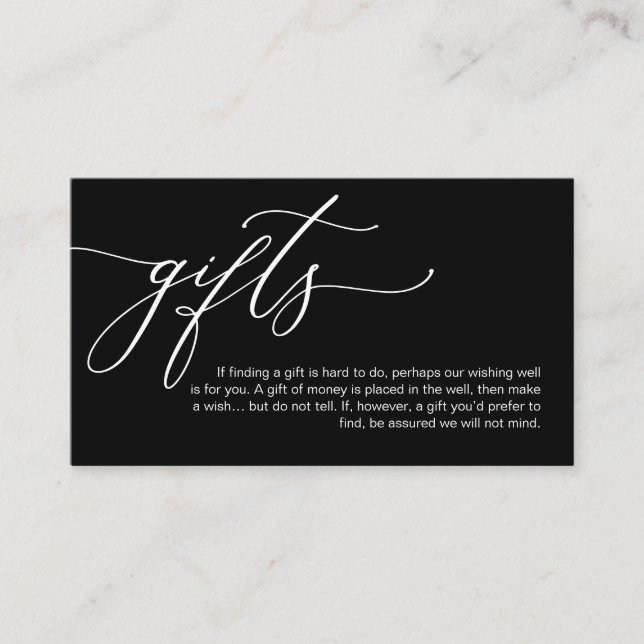 Elegant Romantic, A note on gifts, Money Cash Enclosure Card (Front)