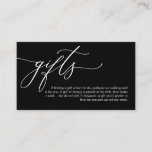 Elegant Romantic, A note on gifts, Money Cash Enclosure Card<br><div class="desc">This is the Modern calligraphy Elegant Romantic,  simple classy black and white theme,  A note on Wedding Gifts Enclosure Card. You can change the font colours,  and add your wedding details in the matching font / lettering. #TeeshaDerrick</div>