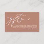 Elegant Romantic, A note on gifts, Money Cash Enclosure Card<br><div class="desc">This is the Modern calligraphy Elegant Romantic,  terracotta earthy brown theme,  A note on Wedding Gifts Enclosure Card. You can change the font colours,  and add your wedding details in the matching font / lettering. #TeeshaDerrick</div>