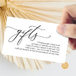 Elegant Romantic, A note on gifts, Money Cash Enclosure Card<br><div class="desc">This is the Modern calligraphy Elegant Romantic,  simple black and white and white theme,  A note on Wedding Gifts Enclosure Card. You can change the font colours,  and add your wedding gift enclosure card details. #TeeshaDerrick</div>