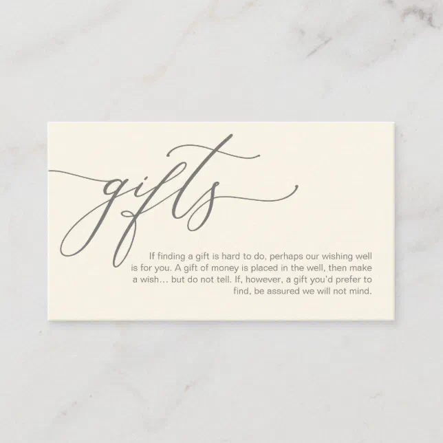 Elegant Romantic, A note on gifts, Money Cash Enclosure Card | Zazzle