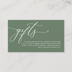 Elegant Romantic, A note on gifts, Money Cash Enclosure Card