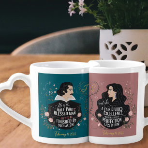 Elegant Romantic Anniversary Fairytale Love Coffee Mug Set