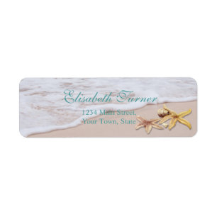Elegant Romantic Beach Starfish Wedding Label