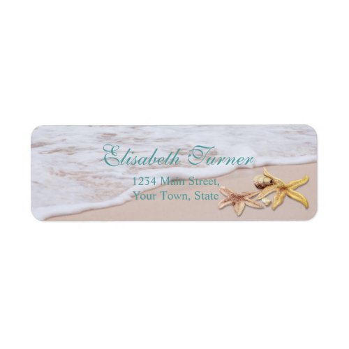 Elegant Romantic Beach Starfish Wedding Label