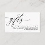 Elegant Romantic, Black script, A note on gifts Enclosure Card<br><div class="desc">This is the Modern calligraphy Elegant Romantic,  Black Script,  A note on Wedding Gifts Enclosure Card. You can change the font colours,  and add your wedding details in the matching font / lettering. #TeeshaDerrick</div>