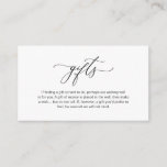 Elegant Romantic, Black script, A note on gifts Enclosure Card<br><div class="desc">This is the Modern calligraphy Elegant Romantic,  Black Script,  A note on Wedding Gifts Enclosure Card. You can change the font colours,  and add your wedding details in the matching font / lettering. #TeeshaDerrick</div>