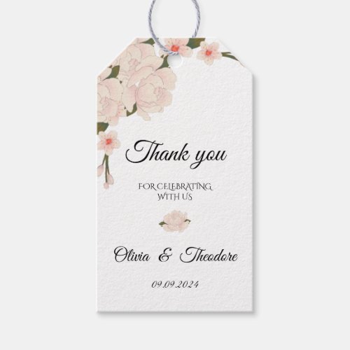 Elegant Romantic Blush Pink Floral Blossom Gift Tags