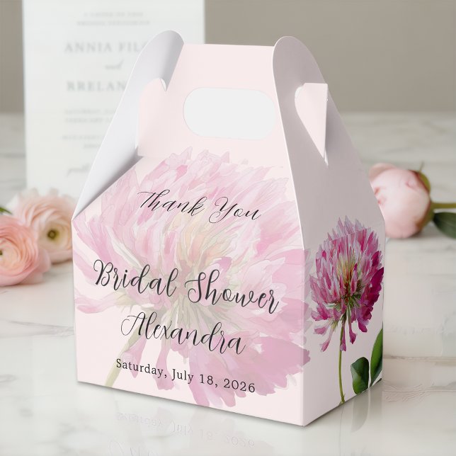 Elegant Romantic Blush Pink Floral Bridal Shower Favor Boxes (Creator Uploaded)