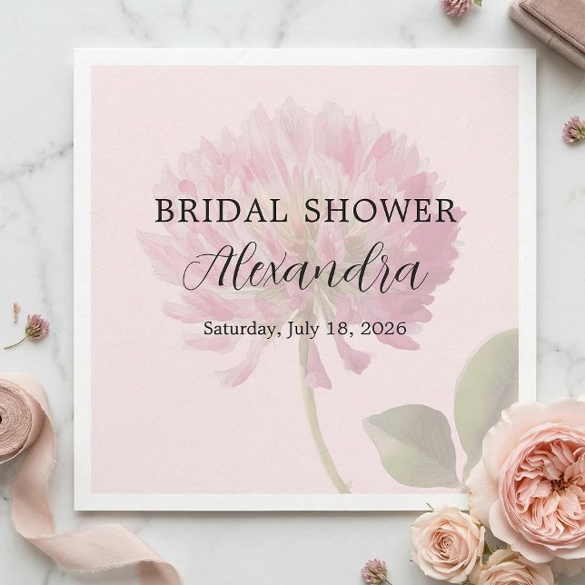 Elegant Romantic Blush Pink Floral Bridal Shower Napkins (Creator Uploaded)