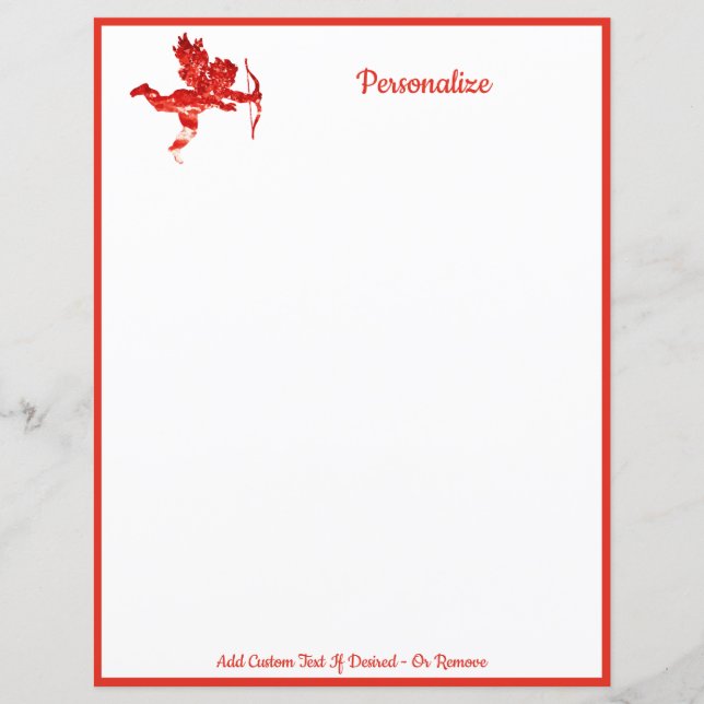 Elegant Romantic Cherub Cupid Valentine Red (Front)