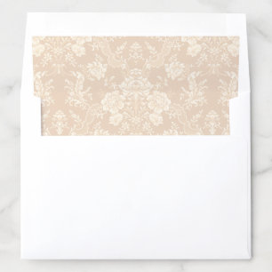 Elegant Romantic Chic Floral Damask-Cream Envelope Liner