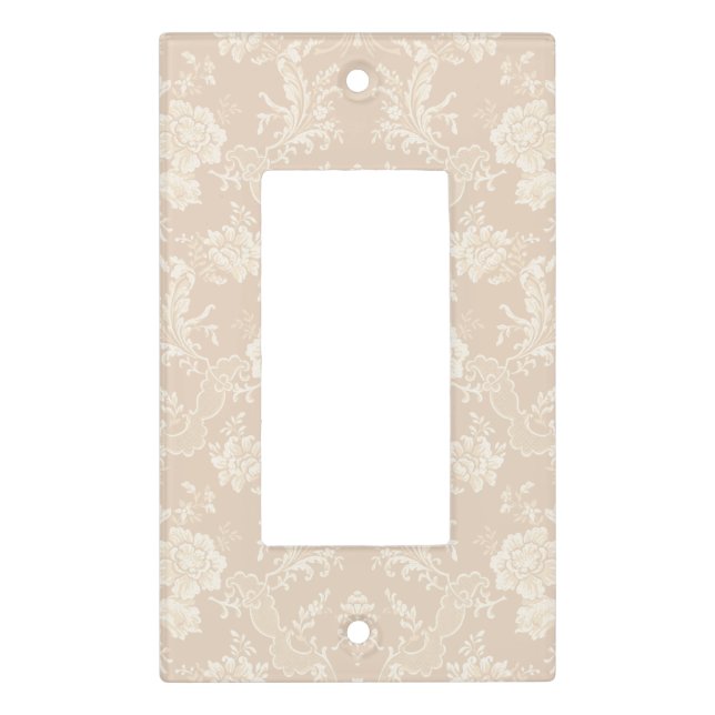 Elegant Romantic Chic Floral Damask-Cream Light Switch Cover (Front)
