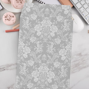 Elegant Romantic Chic Floral Damask-Gray Envelope Mailers