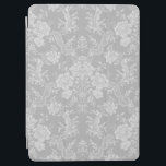 Elegant Romantic Chic Floral Damask-Gray iPad Air Cover<br><div class="desc">Elegant vintage-inspired floral damask design featuring chic monochrome light-on-dark pastel gray flowers,  leafy scrolls and swags of delicate lacy ribbons. This pattern is seamless and can be scaled up or down.</div>