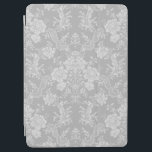 Elegant Romantic Chic Floral Damask-Gray iPad Air Cover<br><div class="desc">Elegant vintage-inspired floral damask design featuring chic monochrome light-on-dark pastel gray flowers,  leafy scrolls and swags of delicate lacy ribbons. This pattern is seamless and can be scaled up or down.</div>