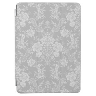 Elegant Romantic Chic Floral Damask-Gray iPad Air Cover