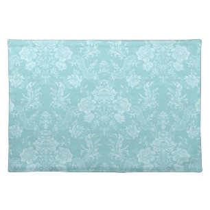 Elegant Romantic Chic Floral Damask-Mint Cloth Placemat