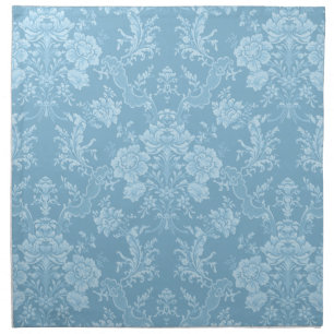 Elegant Romantic Chic Floral Damask-Pastel Blue Cloth Napkin