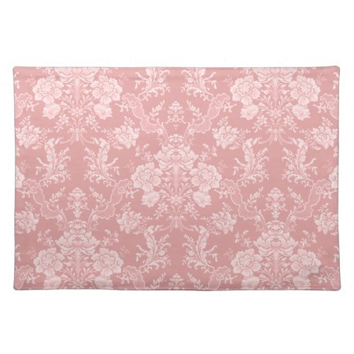 Elegant Romantic Chic Floral Damask_Pastel Blue Cloth Placemat