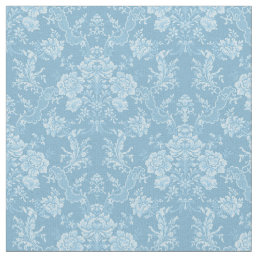 Elegant Romantic Chic Floral Damask-Pastel Blue Fabric