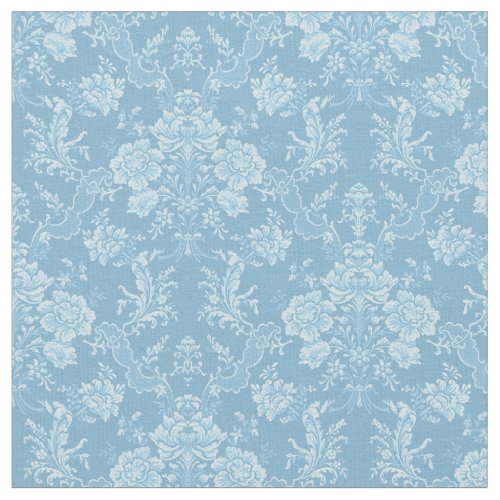 Elegant Romantic Chic Floral Damask_Pastel Blue Fabric