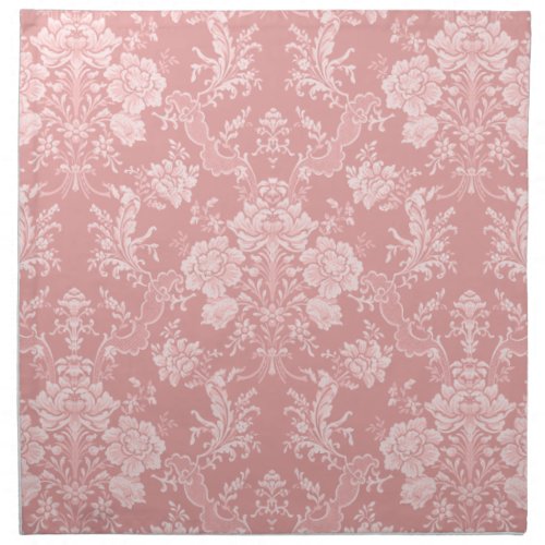Elegant Romantic Chic Floral Damask_Pastel Pink Cloth Napkin