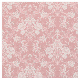 Elegant Romantic Chic Floral Damask-Pastel Pink Fabric