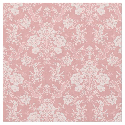 Elegant Romantic Chic Floral Damask_Pastel Pink Fabric