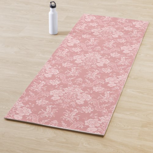 Elegant Romantic Chic Floral Damask_Pastel Pink Yoga Mat