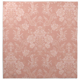 Elegant Romantic Chic Floral Damask-Peach Cloth Napkin