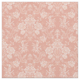 Elegant Romantic Chic Floral Damask-Peach Fabric