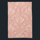 Elegant Romantic Chic Floral Damask-Peach Kitchen Towel<br><div class="desc">Elegant vintage-inspired floral damask design featuring chic monochrome light-on-dark pastel peach flowers,  leafy scrolls and swags of delicate lacy ribbons. This pattern is seamless and can be scaled up or down.</div>