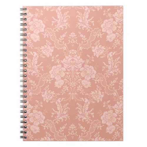 Elegant Romantic Chic Floral Damask_Peach Notebook