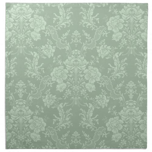 Elegant Romantic Chic Floral Damask_Sage Green Cloth Napkin