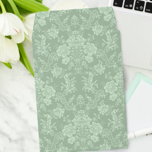 Elegant Romantic Chic Floral Damask-Sage Green Envelope Mailers