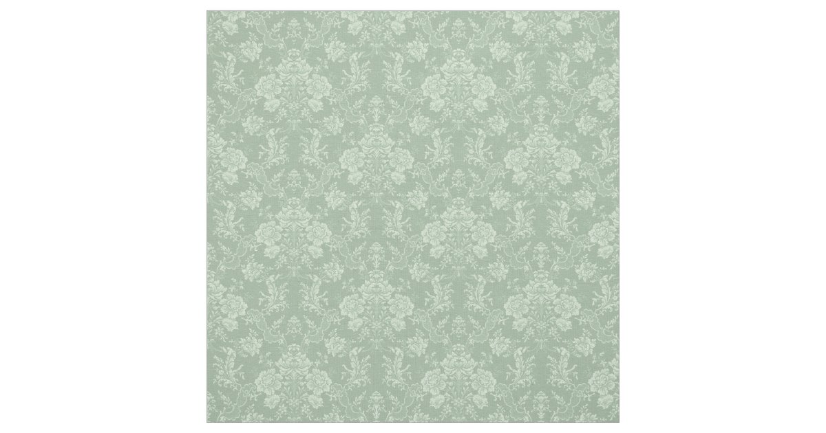 Elegant Romantic Chic Floral DamaskSage Green Fabric Zazzle