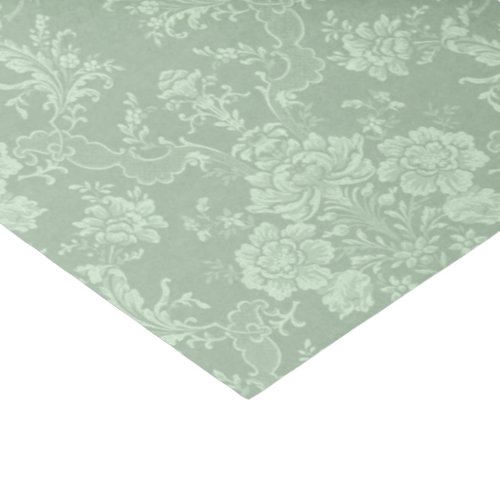 Elegant Romantic Chic Floral Damask_Sage Green Tissue Paper