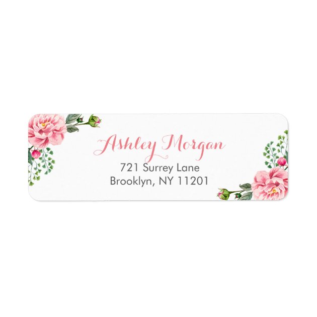 Elegant Romantic Chic Floral Decor Label