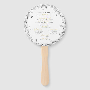 Elegant Romantic Classy Chic Floral Gold Wedding Hand Fan